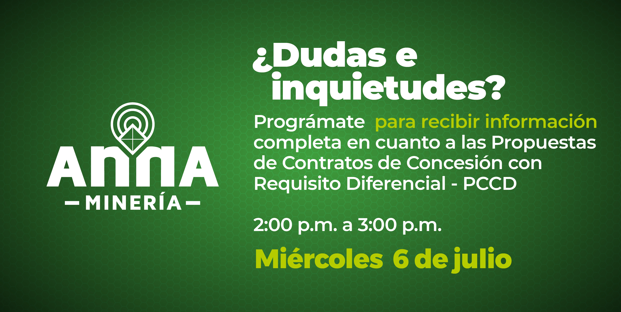 Banner dudas e inquietudes miercoles 6 de julio 2022, lleva link de la informacion  